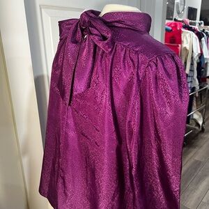 Vintage USA union Made Chic Women's Purple Skirt with Bow Detail